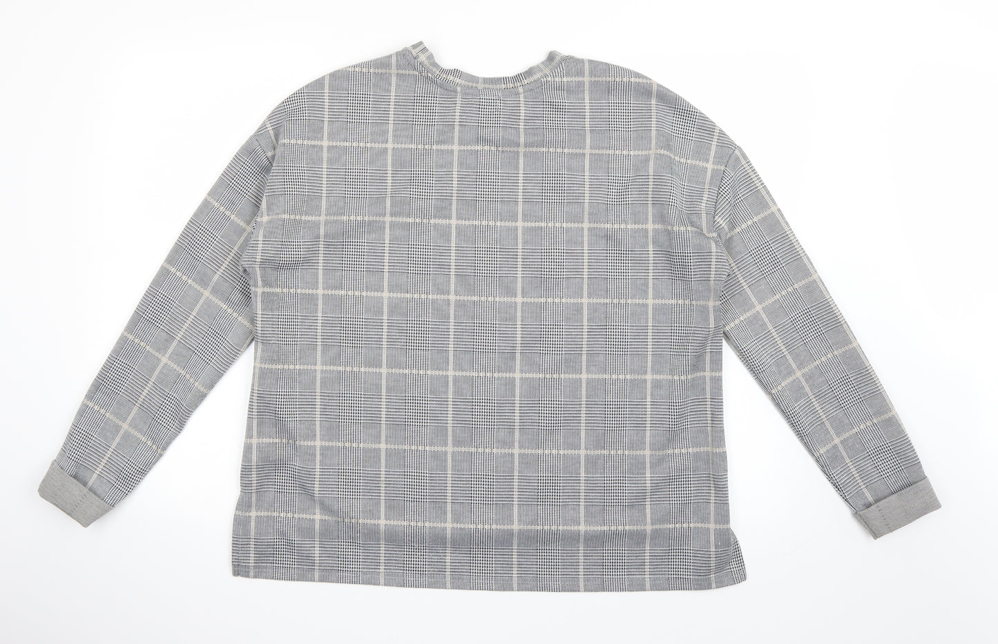 Primark Womens Grey Check  Pullover Sweatshirt Size M