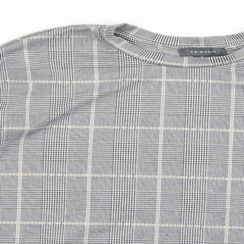 Primark Womens Grey Check  Pullover Sweatshirt Size M