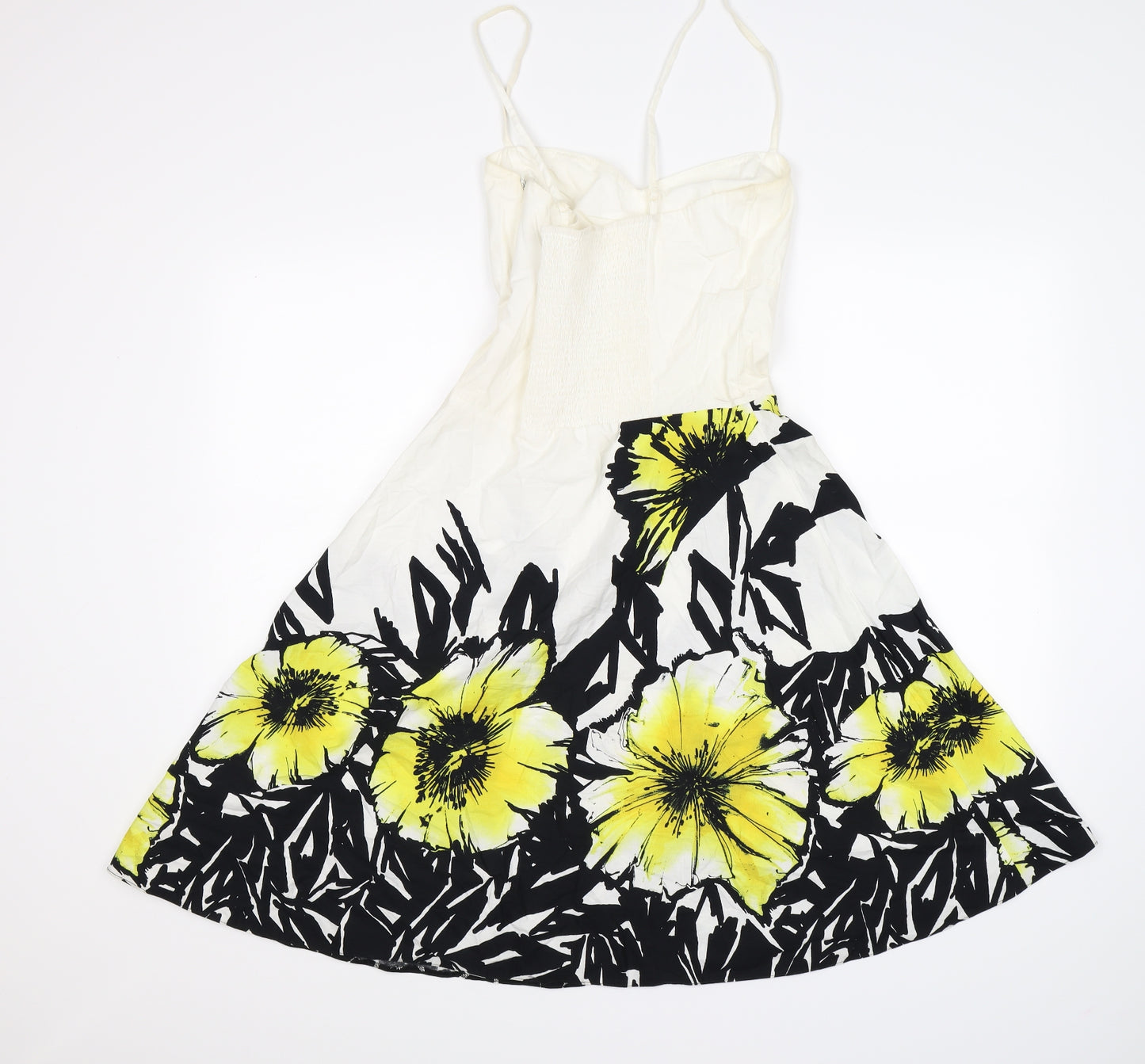 bay Womens White Floral  Fit & Flare  Size 8