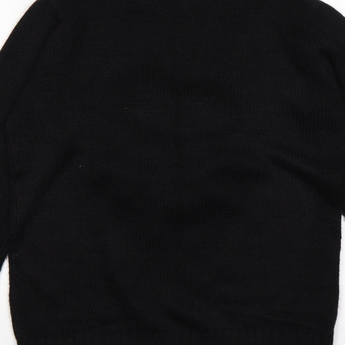 Brave Soul Womens Black  Knit Pullover Jumper Size 12  - pom pom polar