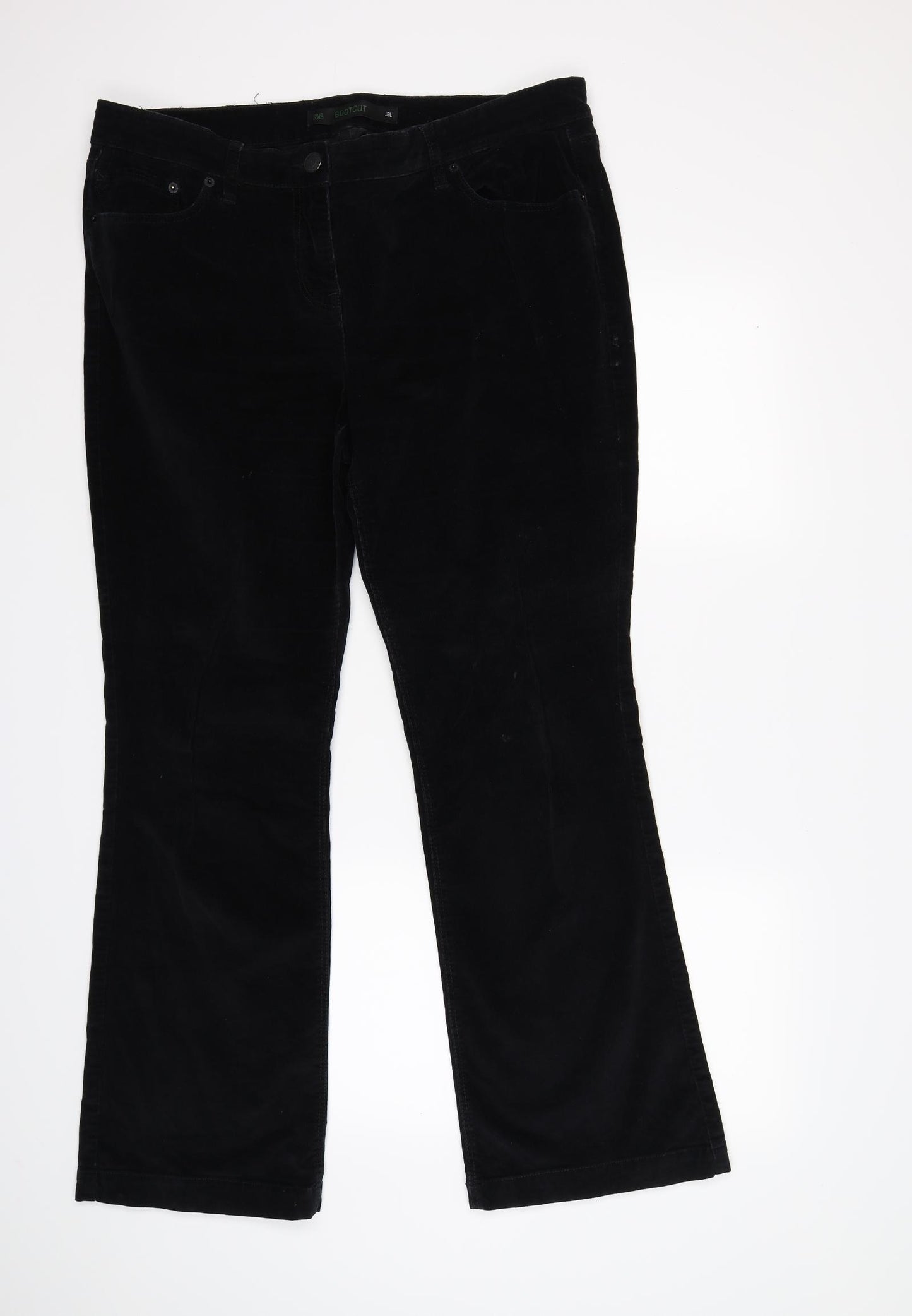 NEXT Womens Black  Corduroy Bootcut Jeans Size 18 L32 in - CORDS