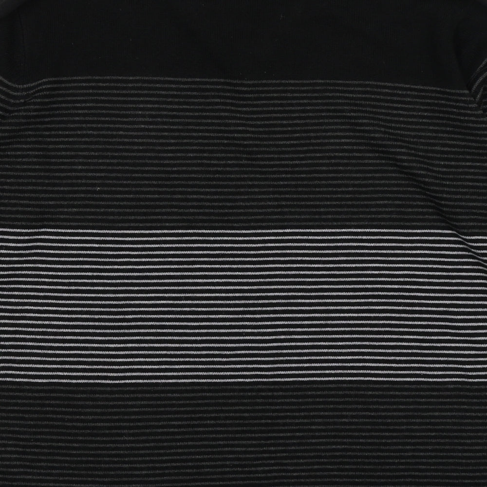 Cedar Wood State Mens Black Striped Knit Pullover Jumper Size M