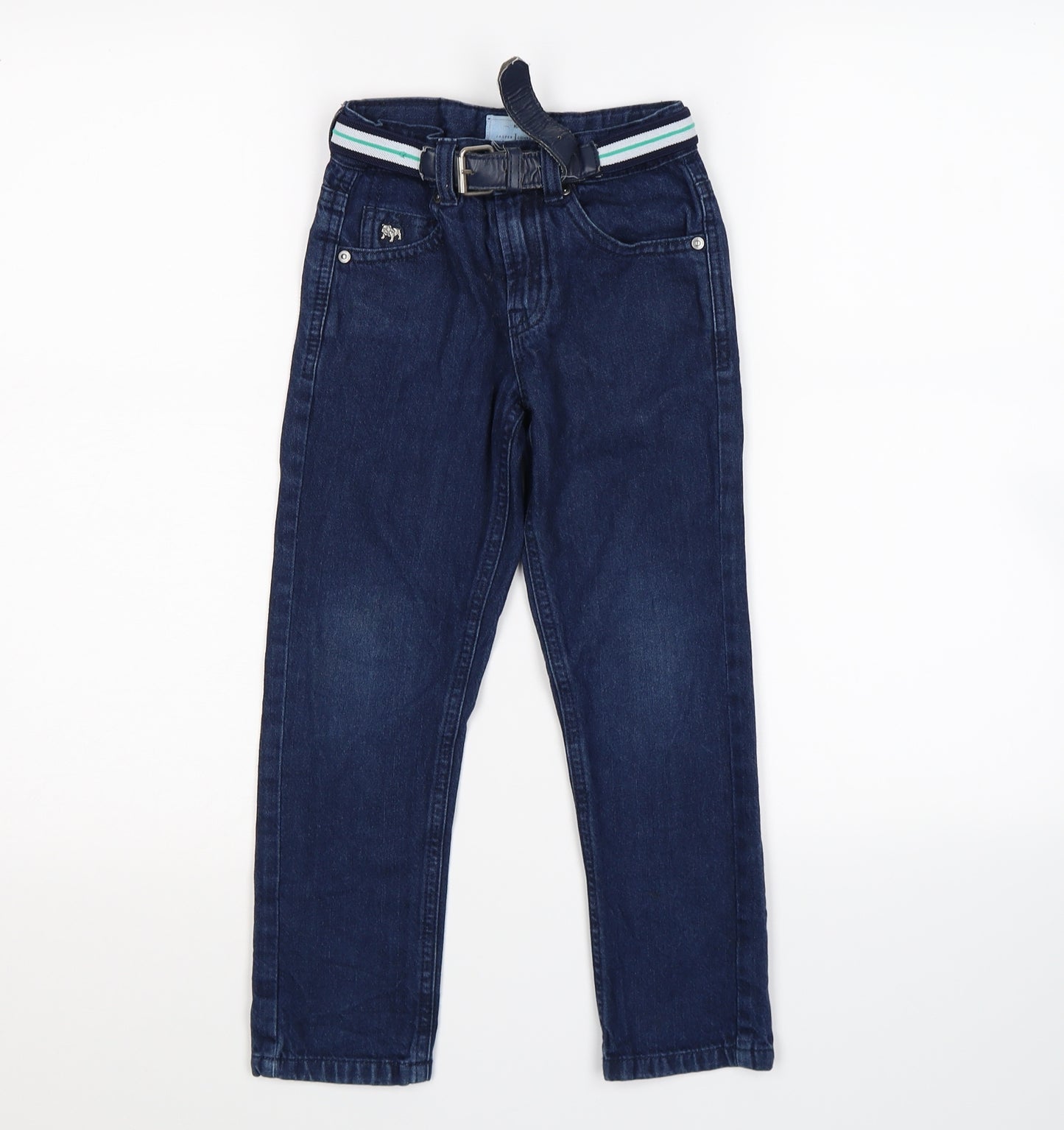 Jasper Conran Boys Blue  Denim Straight Jeans Size 6 Years - with belt