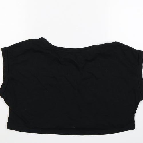 USA Pro Womens Black   Cropped T-Shirt Size 16  - Will Squat For Coffee