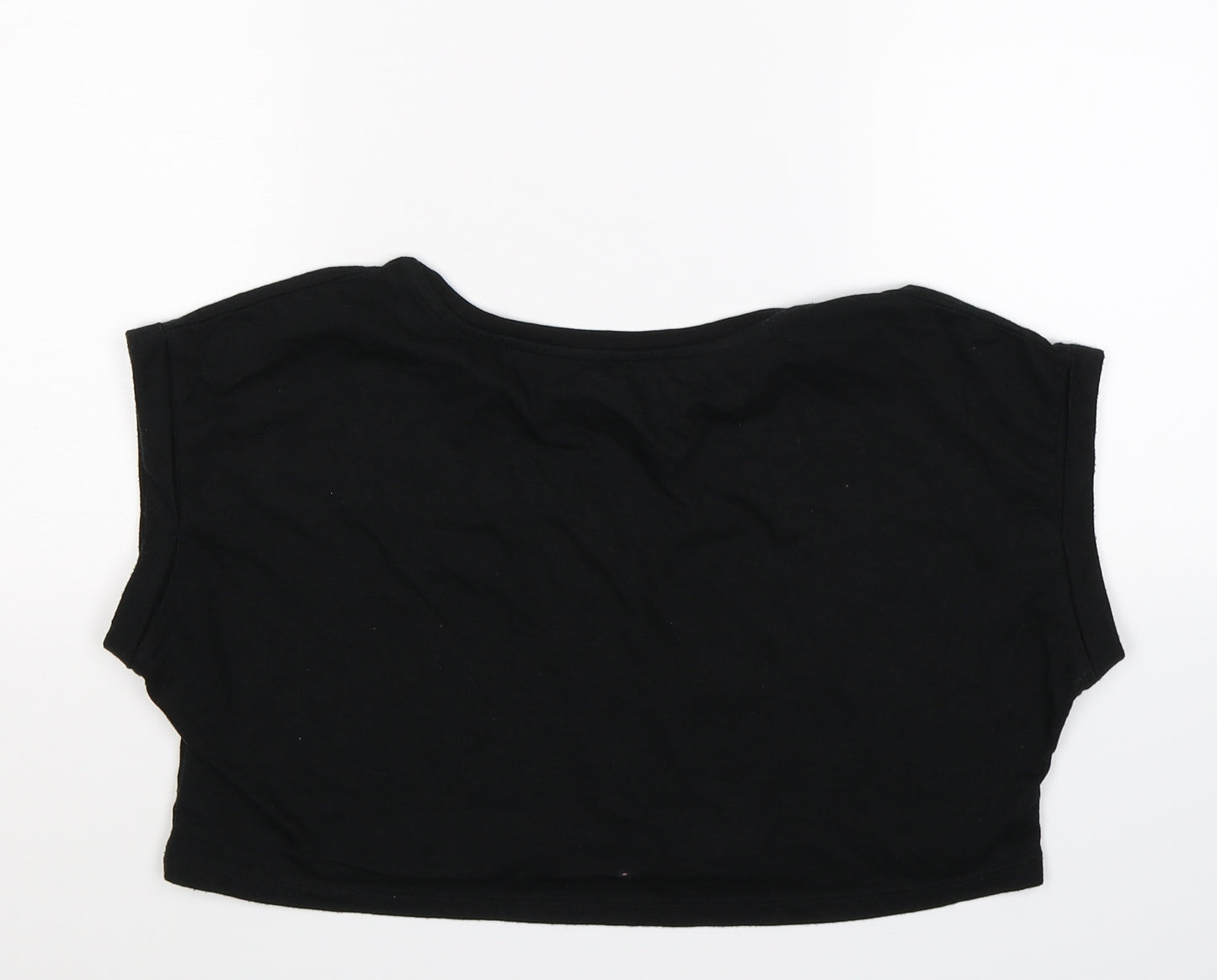 USA Pro Womens Black   Cropped T-Shirt Size 16  - Will Squat For Coffee