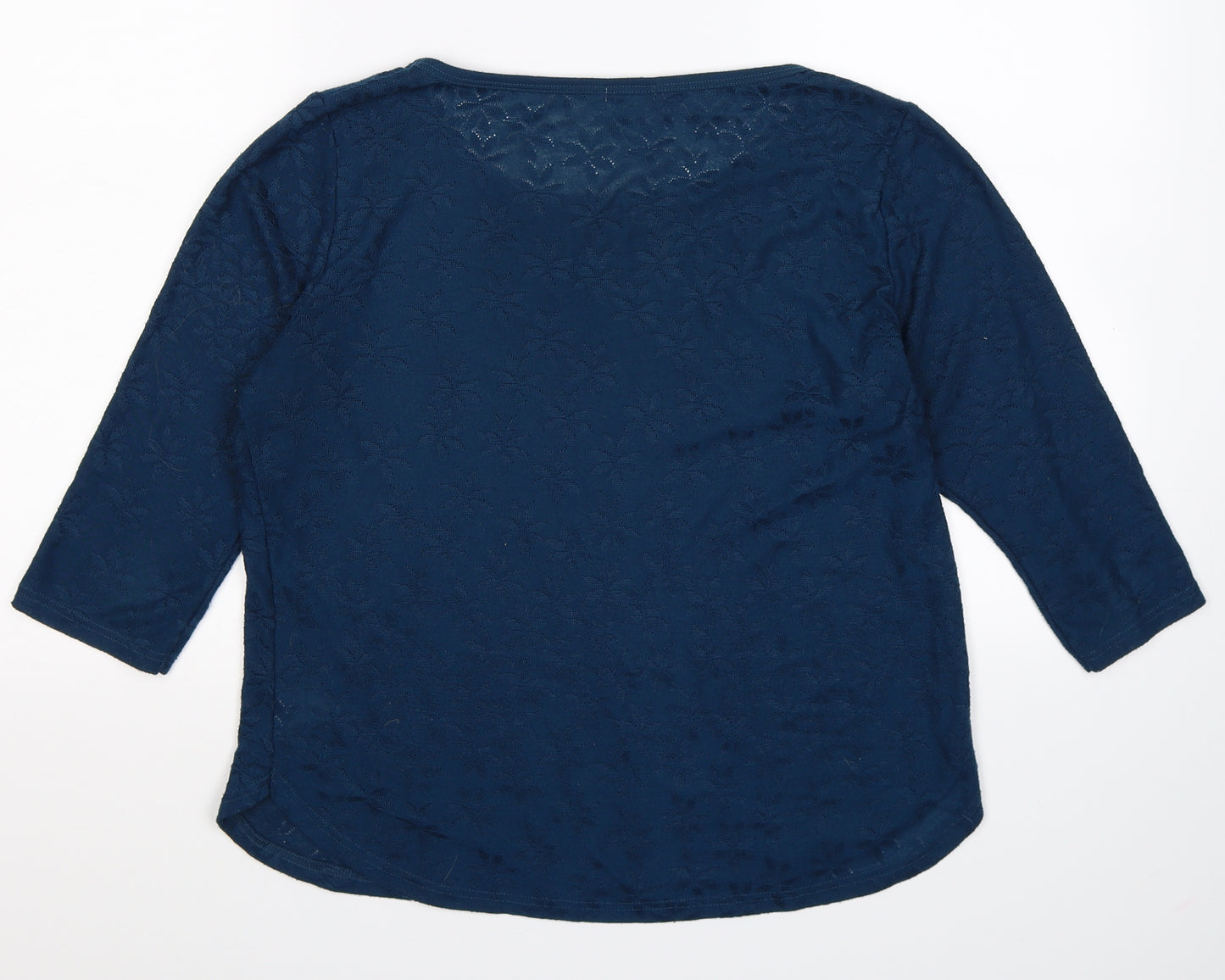 River Island Womens Blue Floral Knit Pullover Jumper Size 12