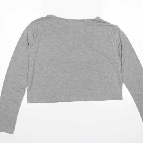 Pretty Little Thing  Womens Grey   Cropped T-Shirt Size 12  - PLT