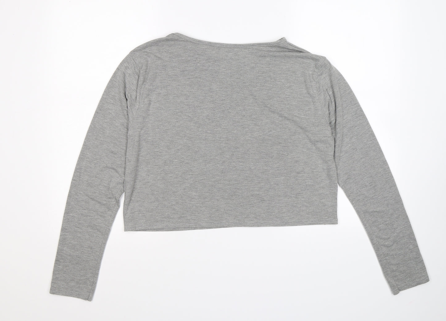 Pretty Little Thing  Womens Grey   Cropped T-Shirt Size 12  - PLT
