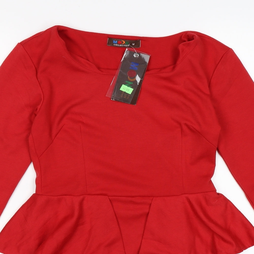 Moon Womens Red   Bodycon  Size M  - peplum