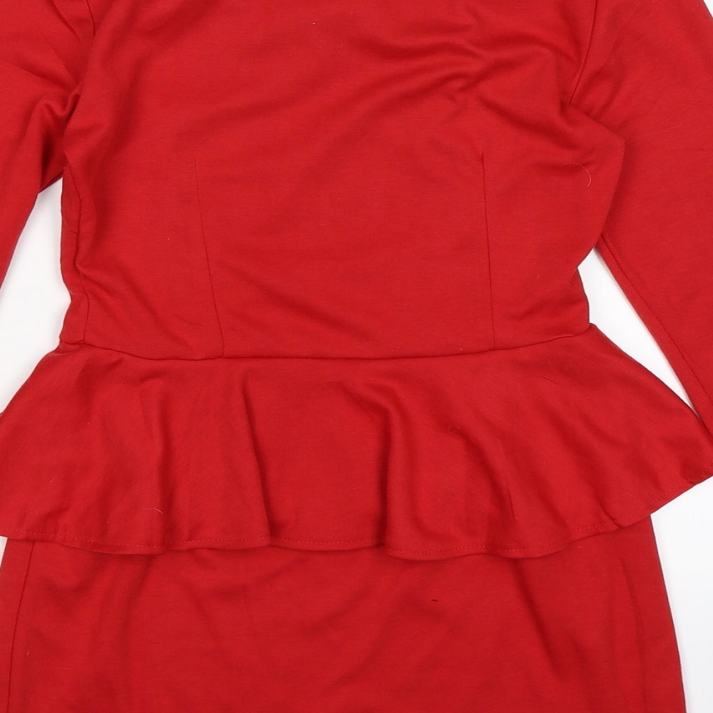 Moon Womens Red   Bodycon  Size M  - peplum