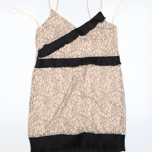 River Island Womens Pink Floral Lace Slip Dress  Size 12