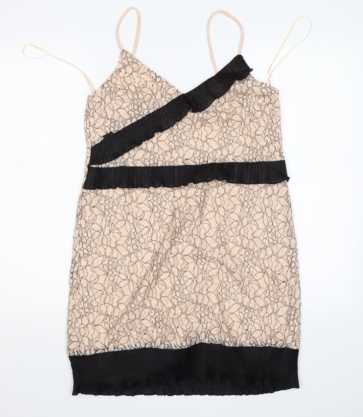 River Island Womens Pink Floral Lace Slip Dress Size 12