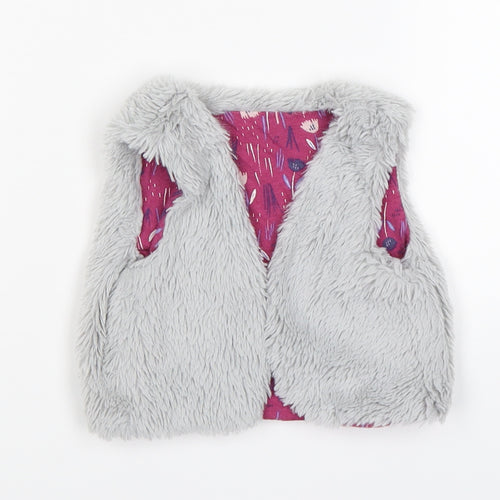 TU Girls Grey   Vest Jumper Size 9-12 Months  - faux fur