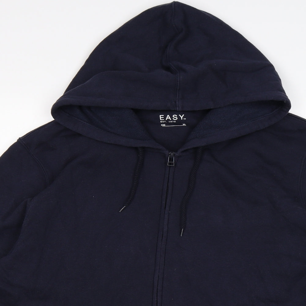 Easy Mens Blue   Full Zip Hoodie Size XL