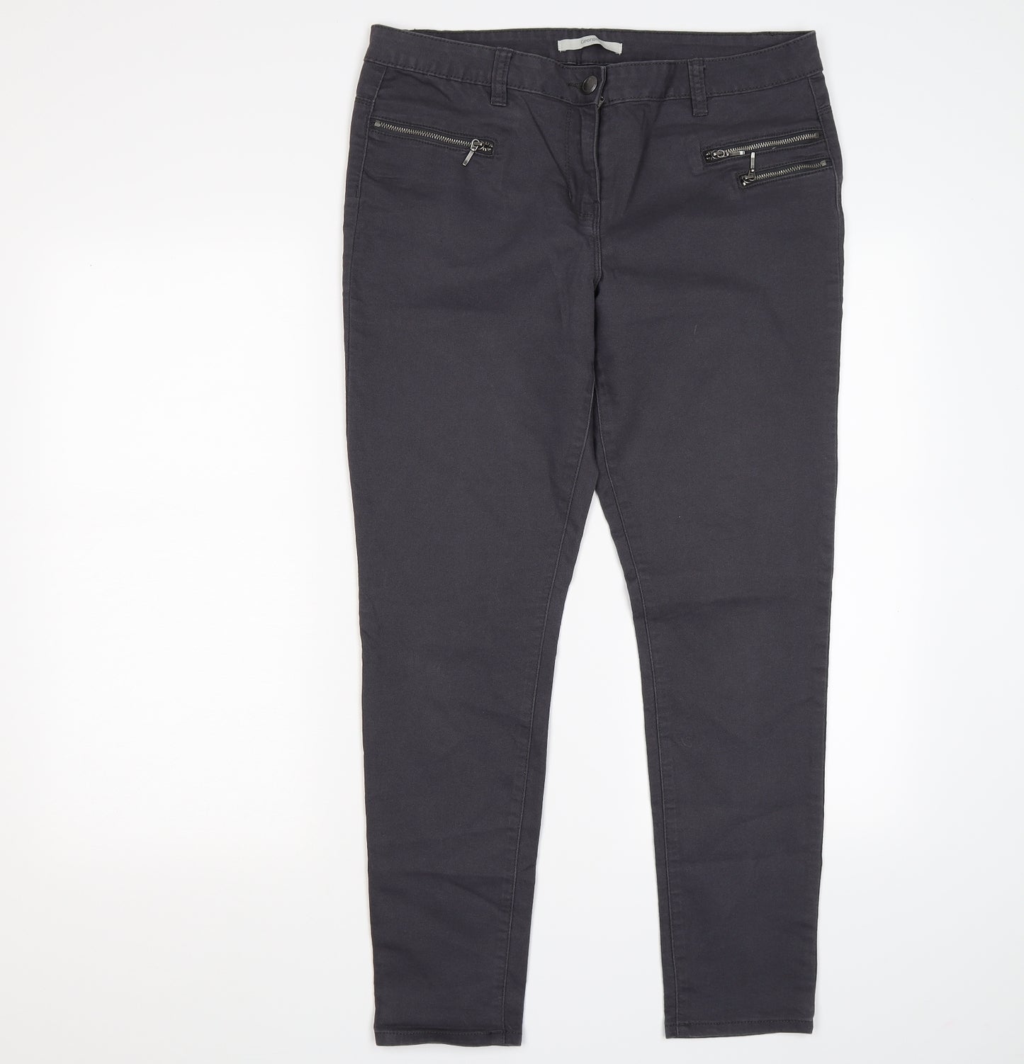 George Womens Grey  Denim Skinny Jeans Size 14 L27 in