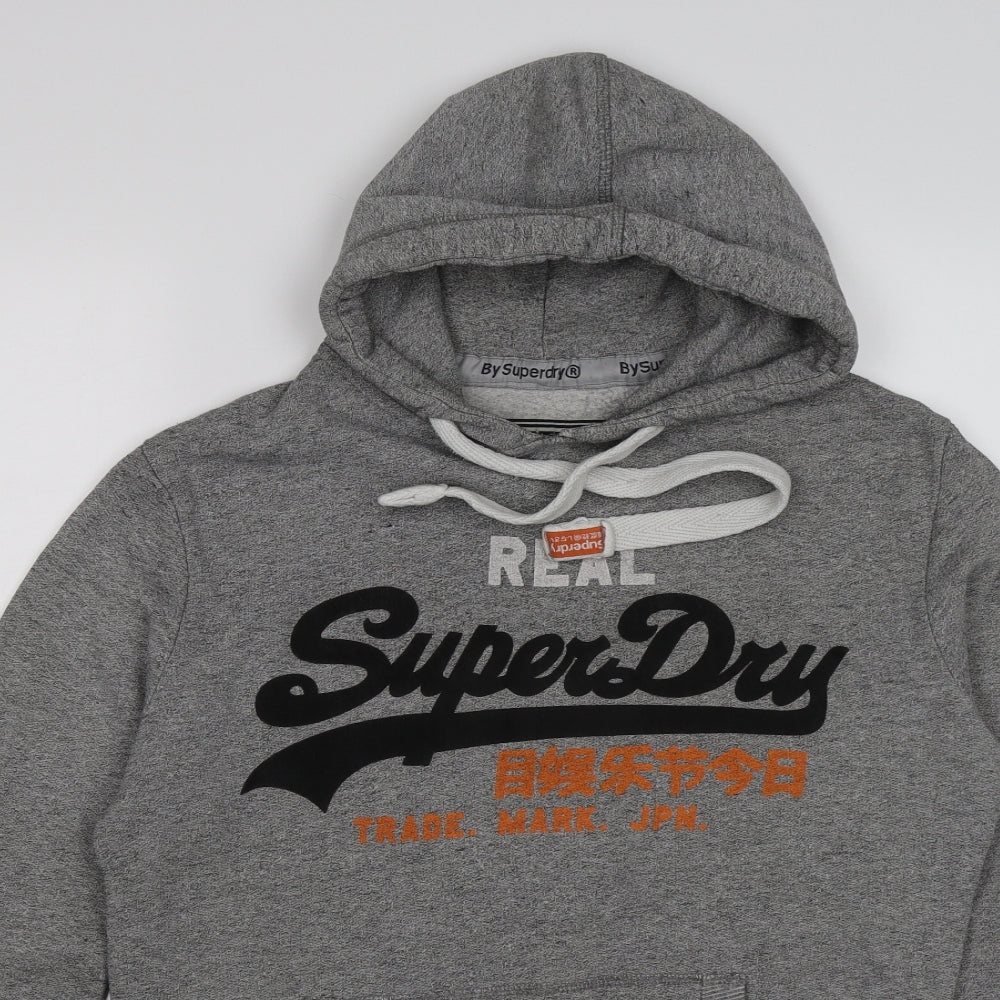Superdry Womens Grey  Jersey Pullover Hoodie Size S