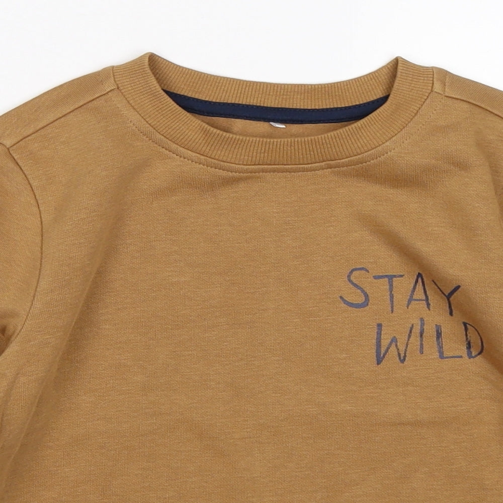 geroge Boys Brown  Jersey Pullover Sweatshirt Size 3-4 Years  - stay wild