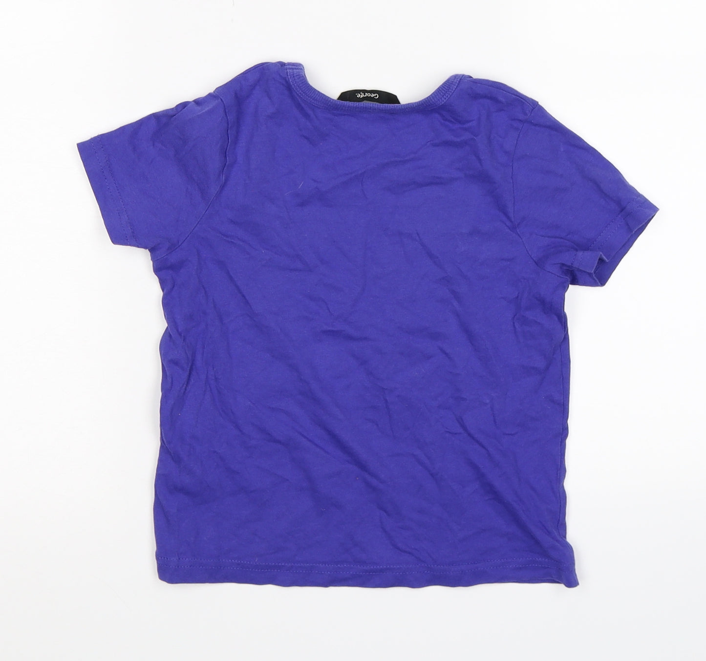 George Boys Purple   Basic T-Shirt Size 3-4 Years  - fantastic shark