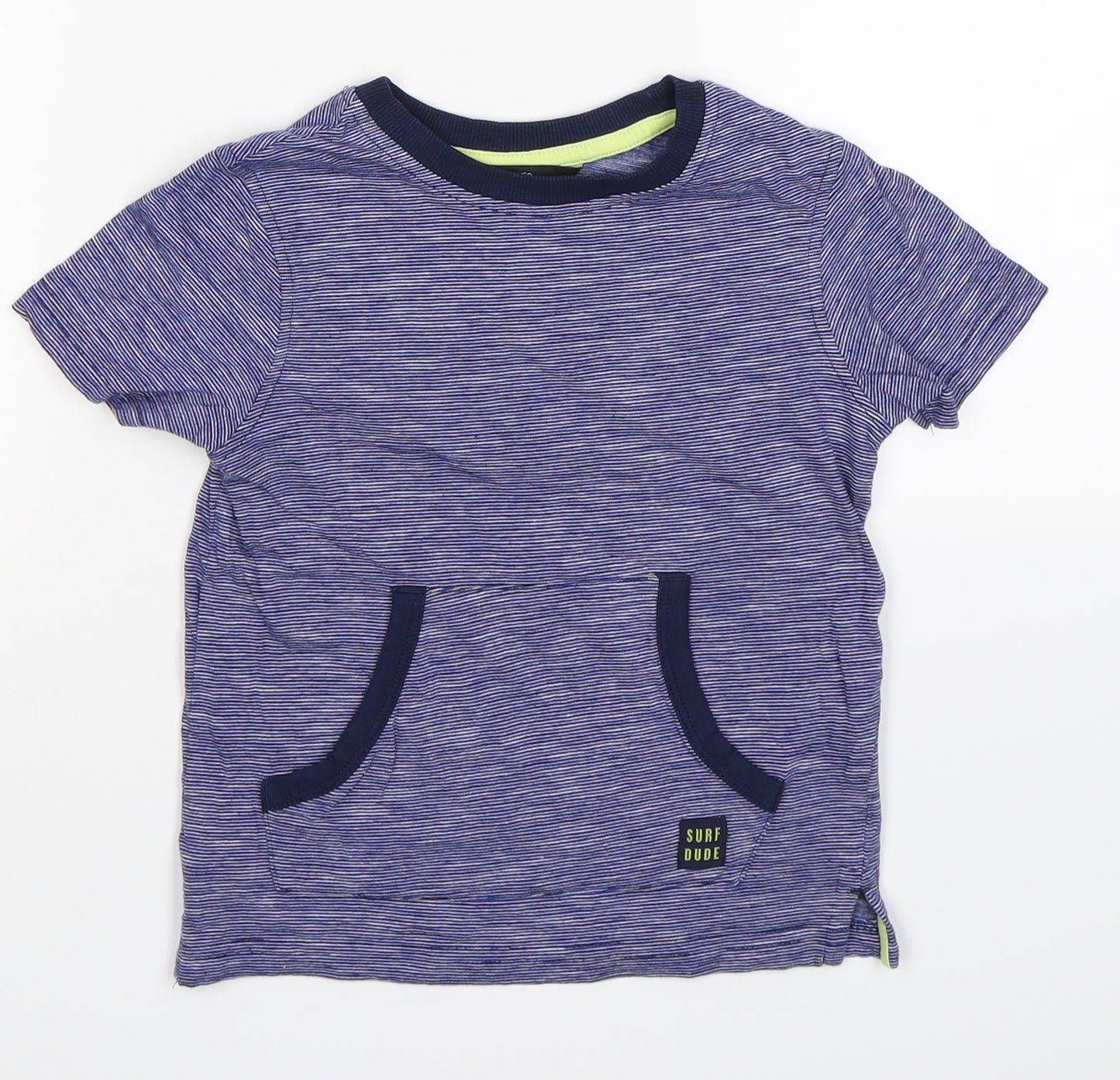 George Boys Blue Striped  Basic T-Shirt Size 3-4 Years  - surf dude
