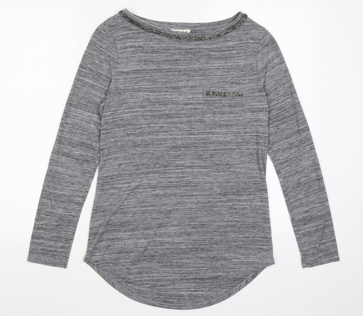 Indigo Womens Grey Basic Blouse Size 12