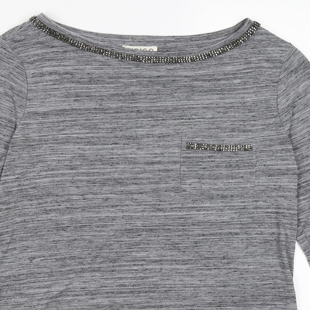 Indigo Womens Grey   Basic Blouse Size 12