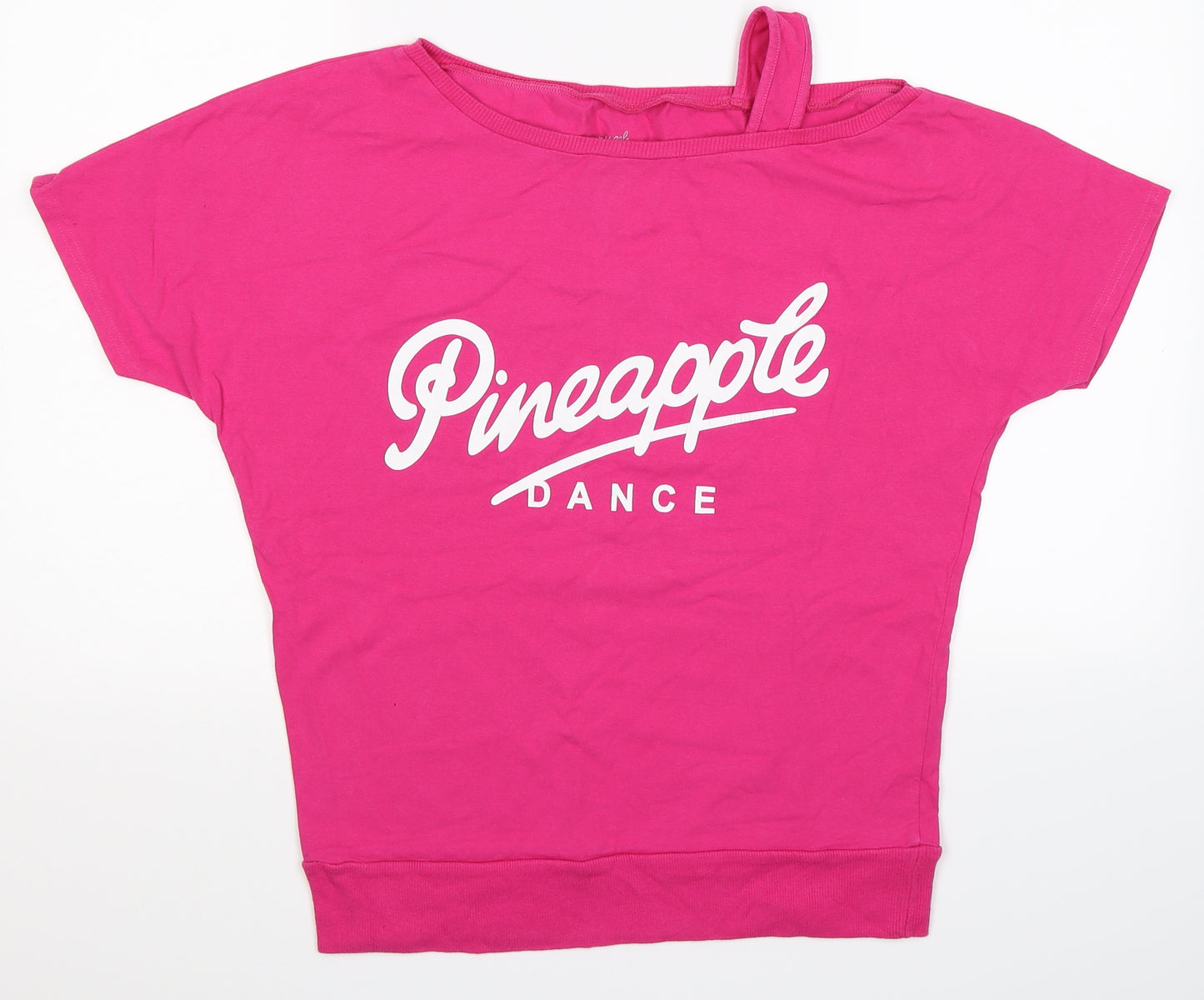 Pineapple Womens Pink   Basic T-Shirt Size 14  - one strap