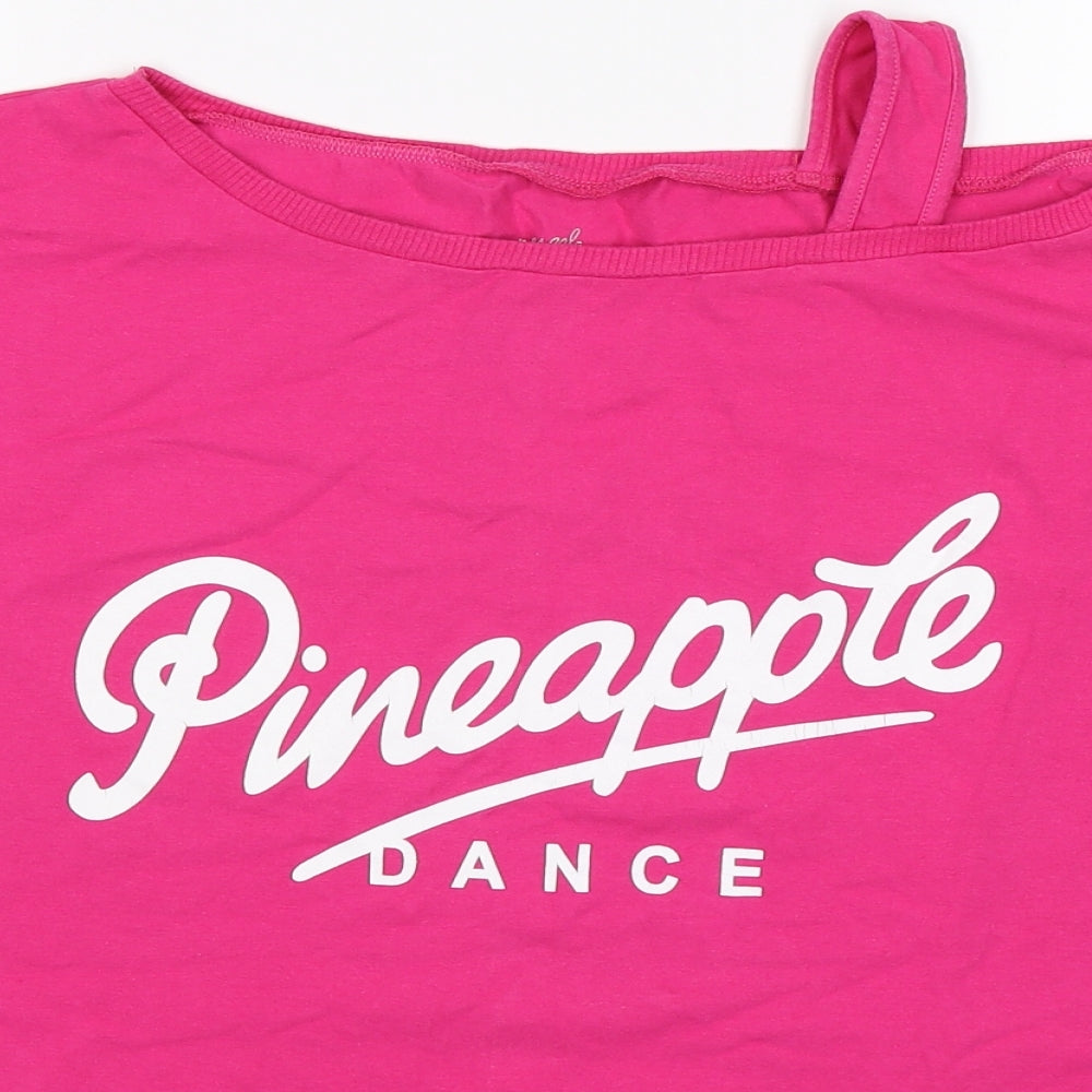 Pineapple Womens Pink   Basic T-Shirt Size 14  - one strap