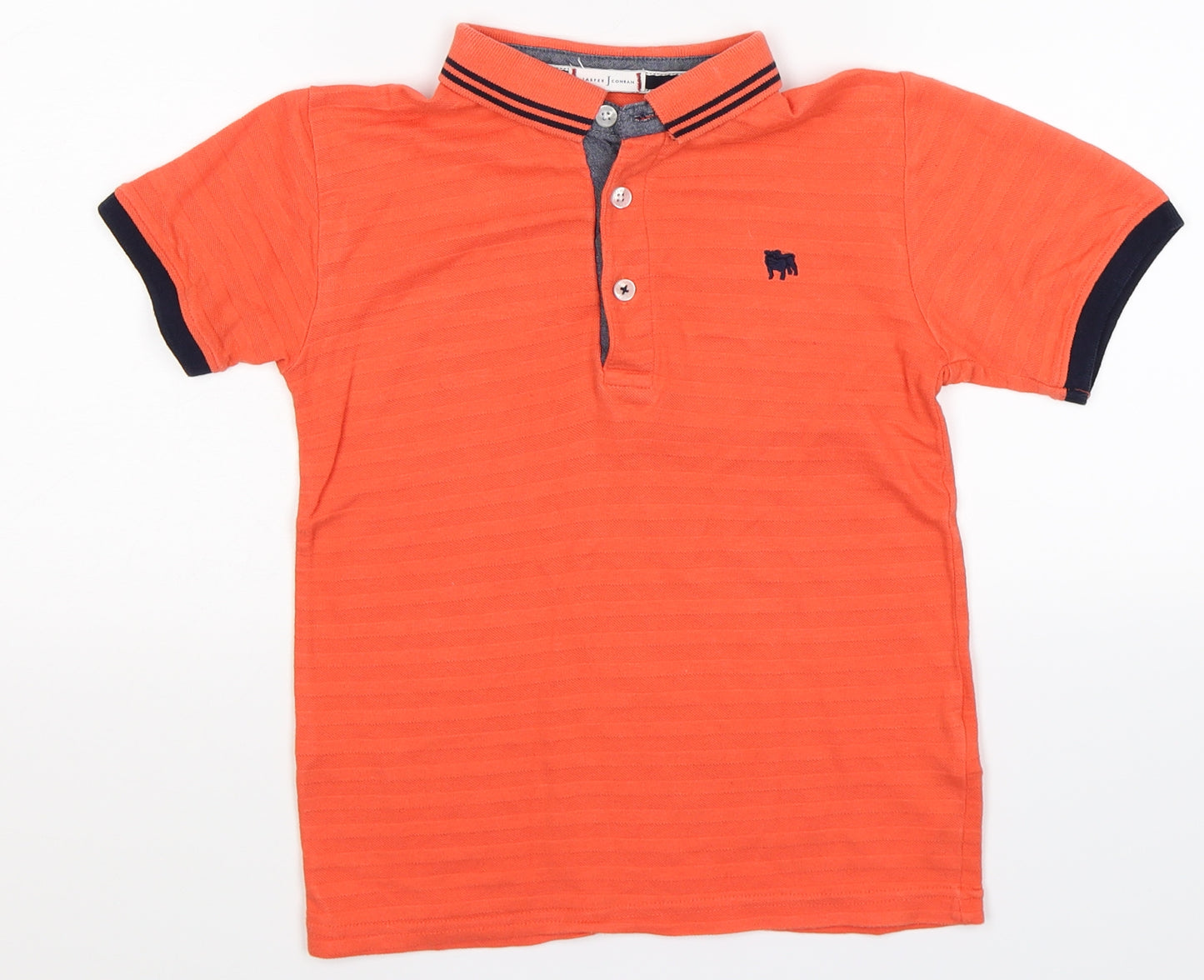Jasper Conran Boys Orange Striped  Basic Polo Size 5-6 Years
