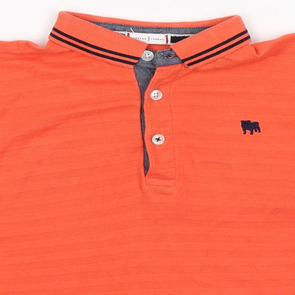 Jasper Conran Boys Orange Striped  Basic Polo Size 5-6 Years