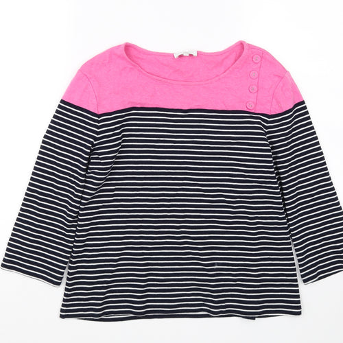 CC  Womens Black Striped  Pullover Sweatshirt Size M