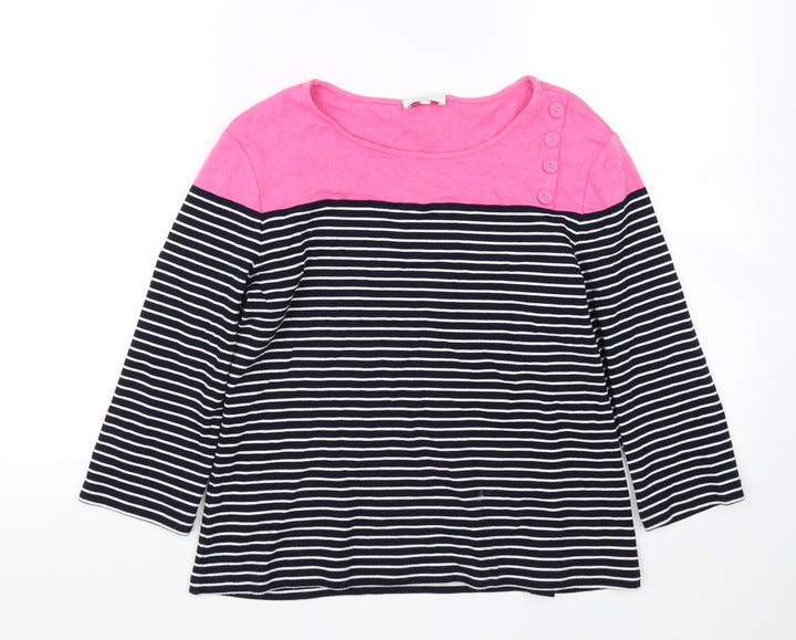 CC  Womens Black Striped  Pullover Sweatshirt Size M