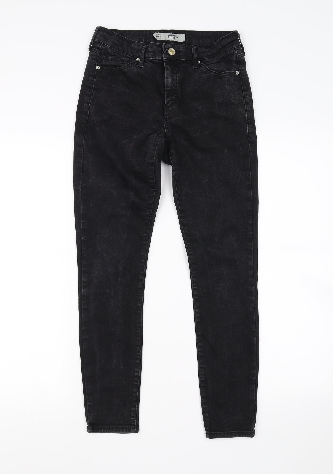 Topshop Womens Black   Straight Jeans Size 26 in L27 in