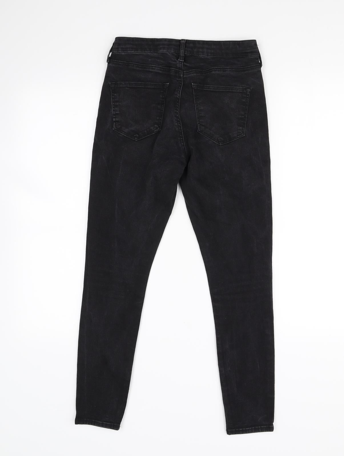 Topshop Womens Black   Straight Jeans Size 26 in L27 in