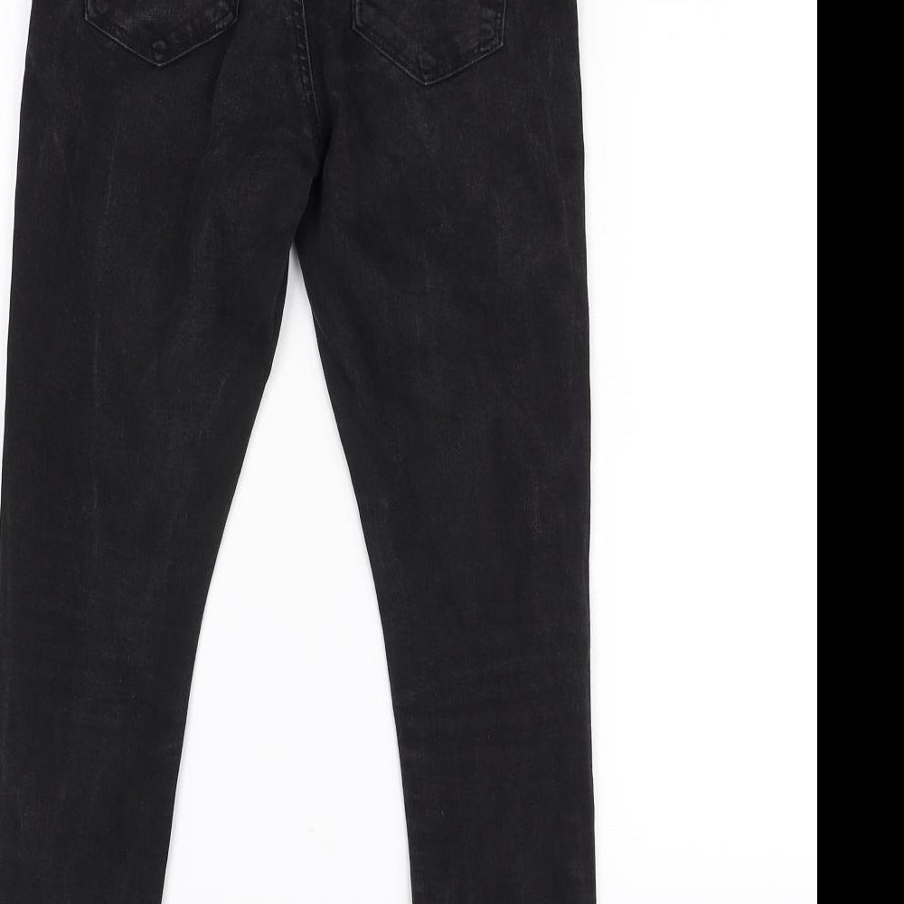 Topshop Womens Black   Straight Jeans Size 26 in L27 in