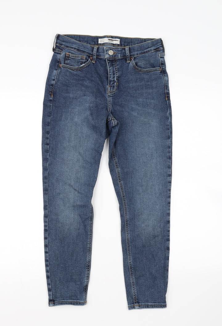 Topshop Womens Blue Cropped Jeans Size 28 in L24 in
