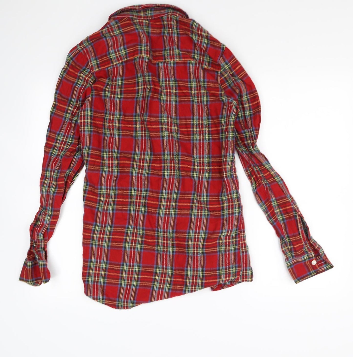 Topman Mens Red Check   Dress Shirt Size XS