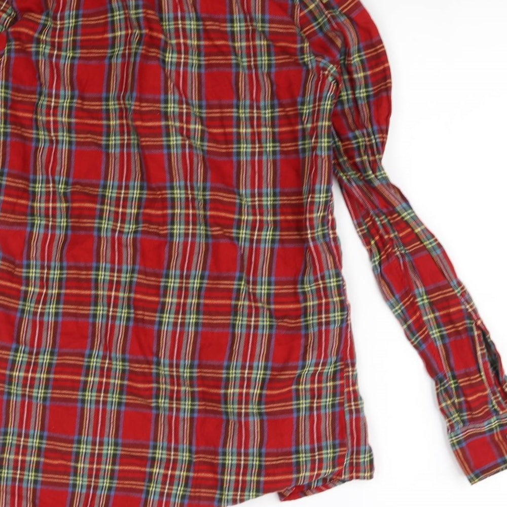 Topman Mens Red Check   Dress Shirt Size XS