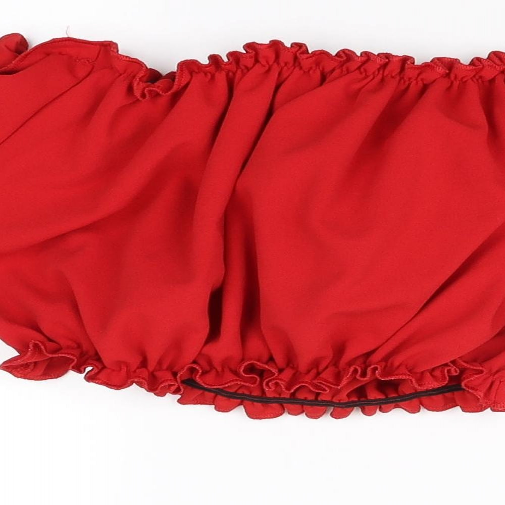 Preworn Womens Red   Cropped Blouse Size 8