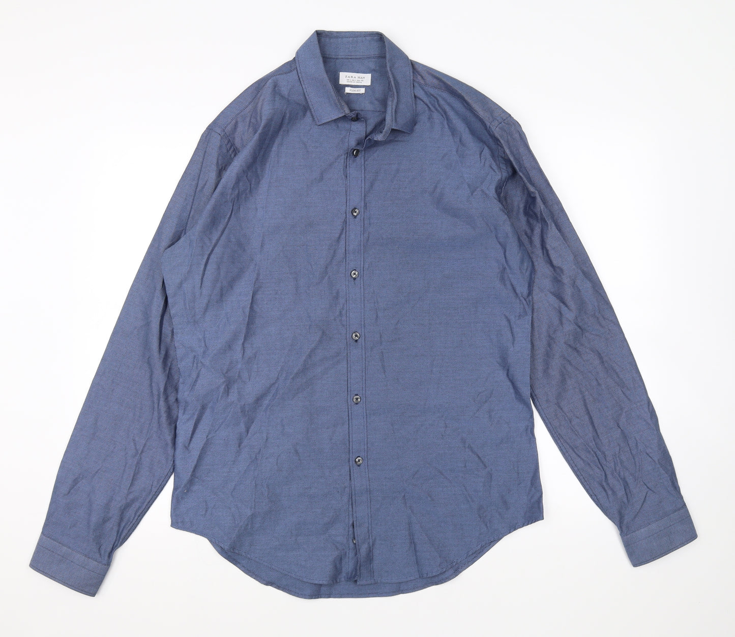Zara Mens Blue    Dress Shirt Size L