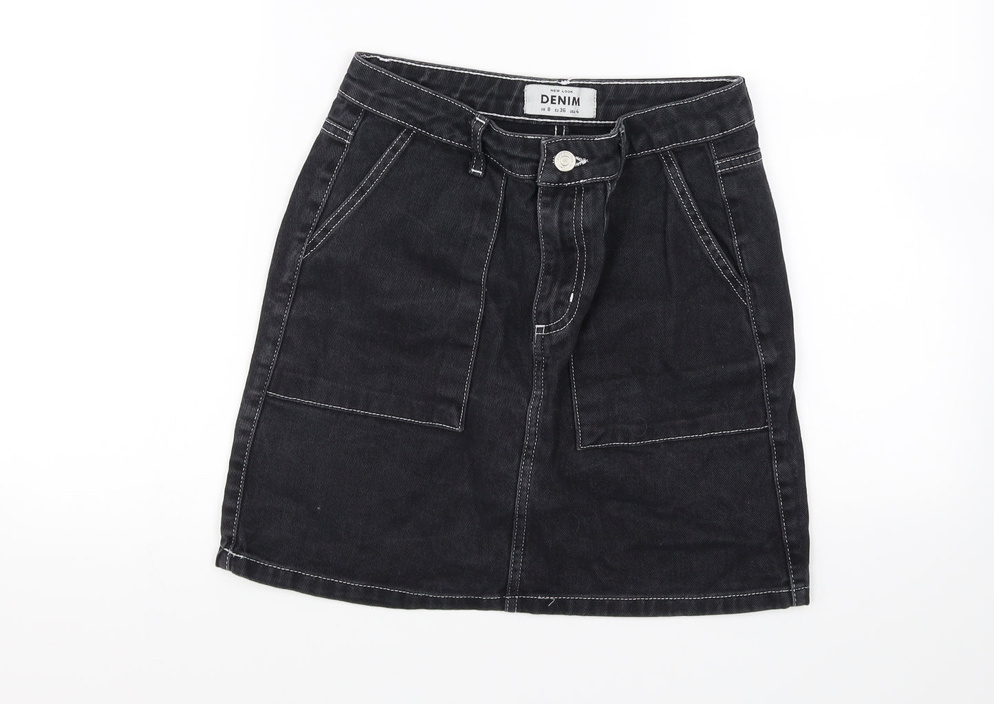 Denim & Co. Womens Black   Mini Skirt Size 8