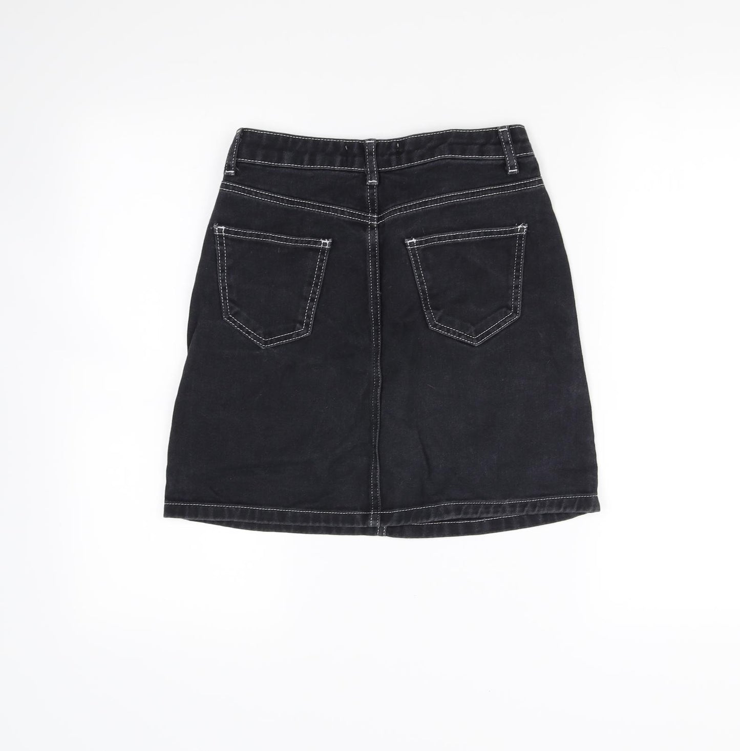 Denim & Co. Womens Black   Mini Skirt Size 8