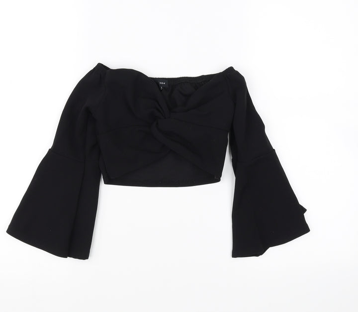 New Look Womens Black   Cropped Blouse Size 6