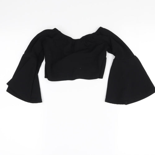 New Look Womens Black   Cropped Blouse Size 6