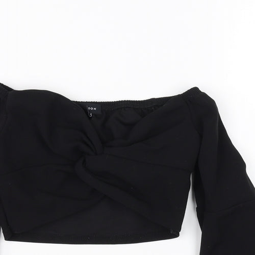 New Look Womens Black   Cropped Blouse Size 6