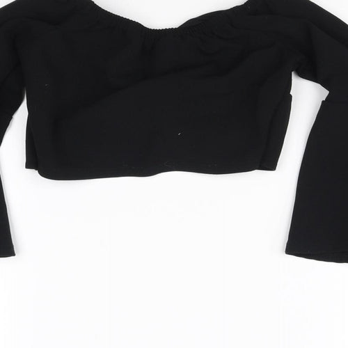 New Look Womens Black   Cropped Blouse Size 6