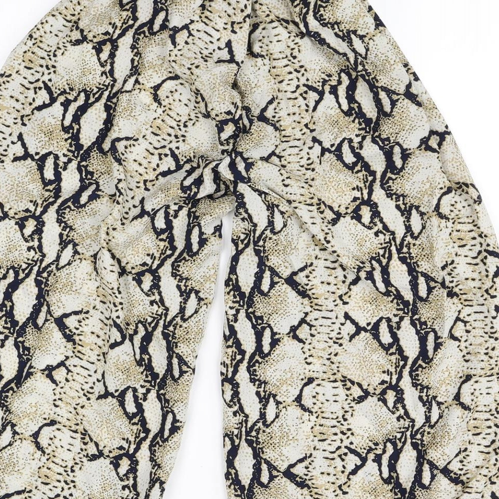 Pink Vanilla Womens Beige Animal Print  Trousers  Size S L25 in