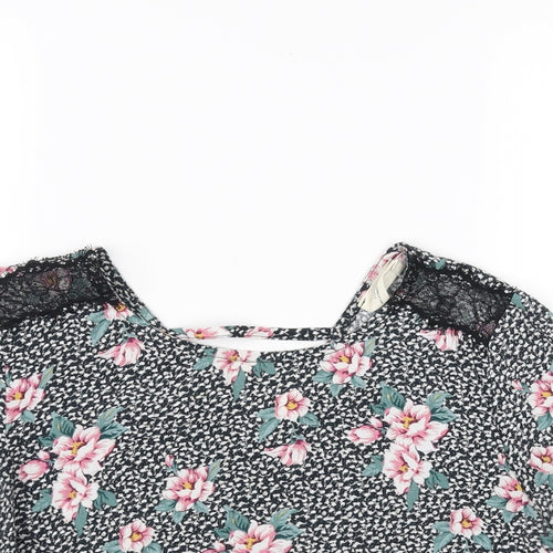 Pins and Needles Womens Multicoloured Floral  Cropped Blouse Size M