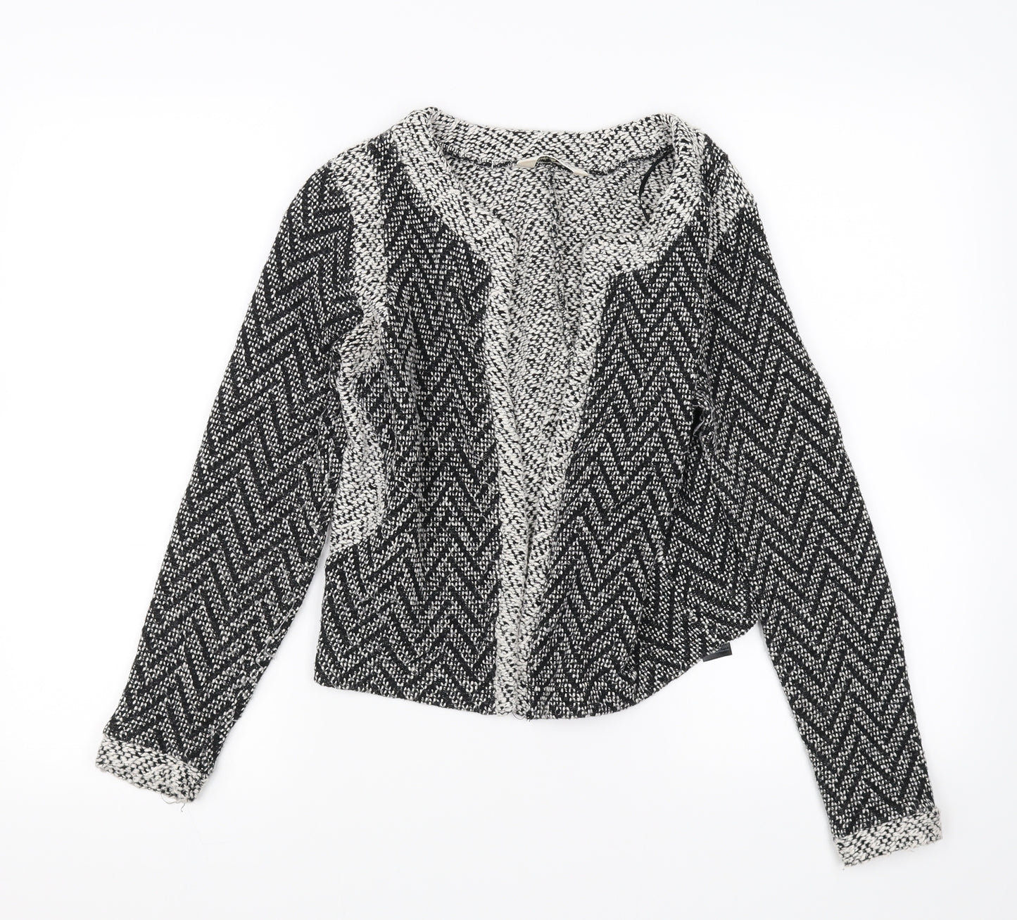 Miss Selfridge Womens Black Herringbone  Cardigan Jumper Size 10