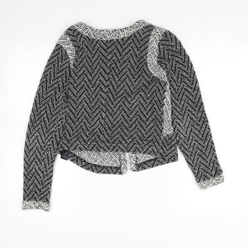 Miss Selfridge Womens Black Herringbone  Cardigan Jumper Size 10
