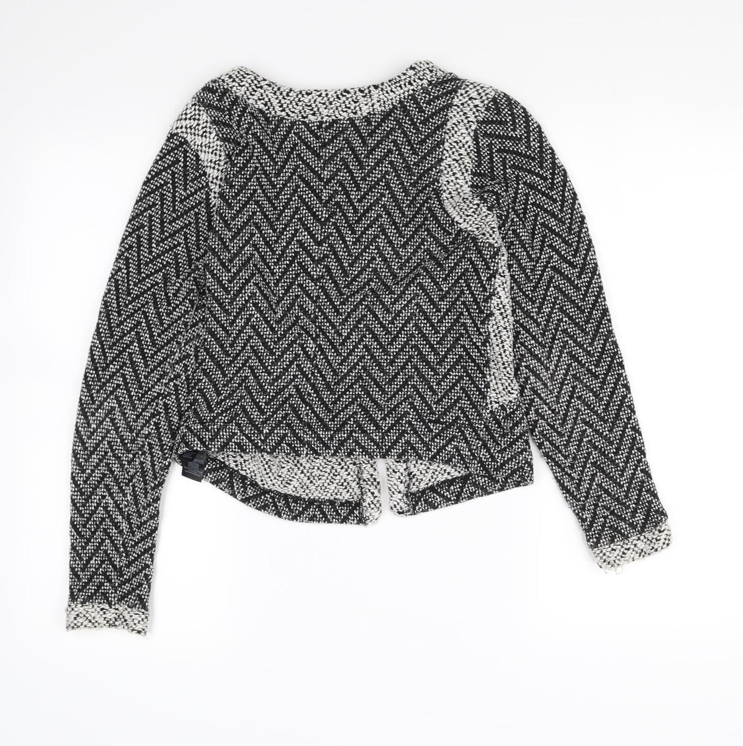 Miss Selfridge Womens Black Herringbone  Cardigan Jumper Size 10